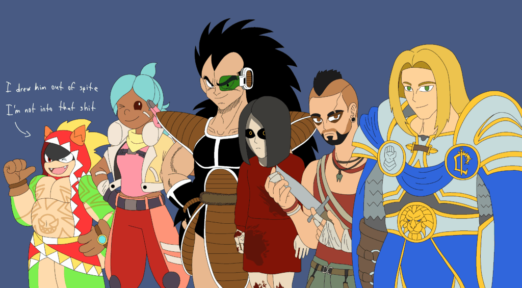 I tried to draw 6 characters from 6 games I played in 2025. Semi-emphasis on tried.