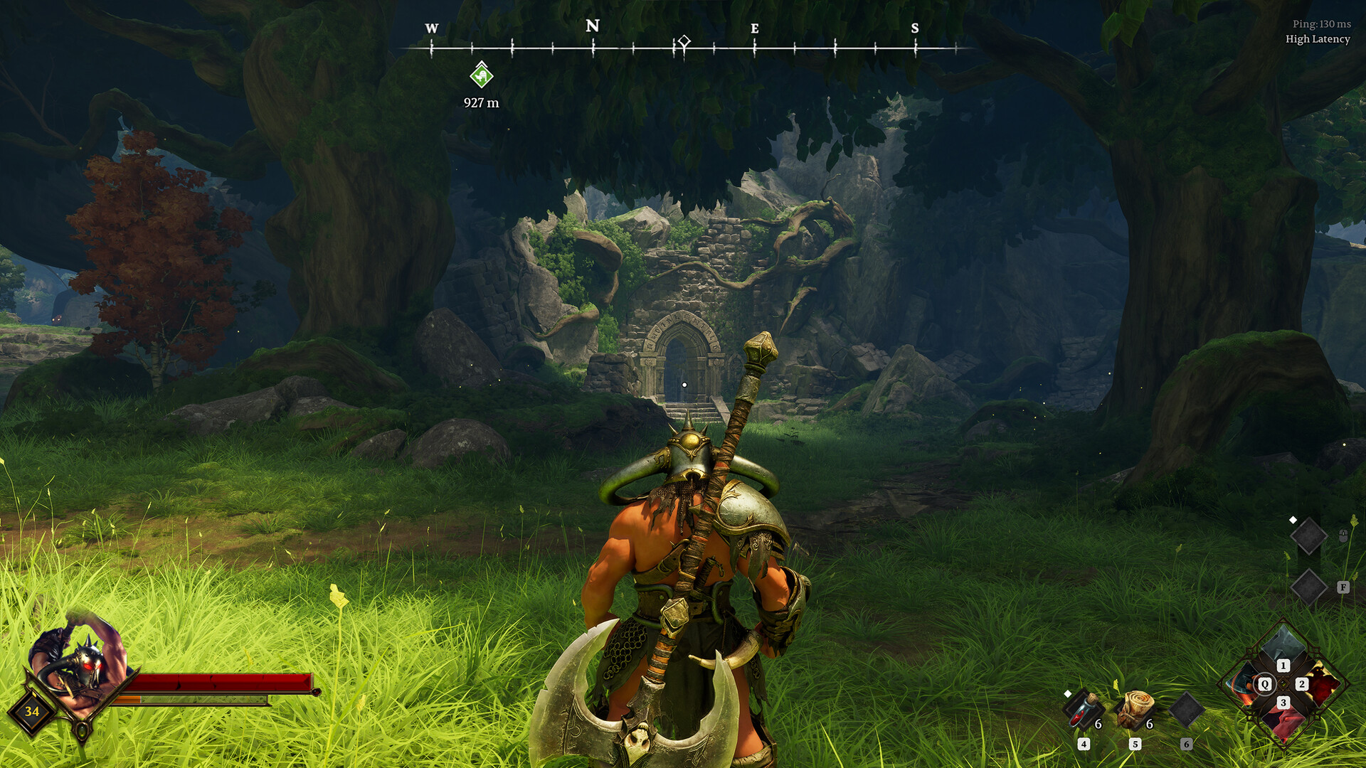 eldegarde-legacy-steel-and-sorcery-world-of-warcraft-wow-extraction-game-arc-raiders-escape-from-tarkov An image of a Barbarian character standing in a green forest, and axe on his back