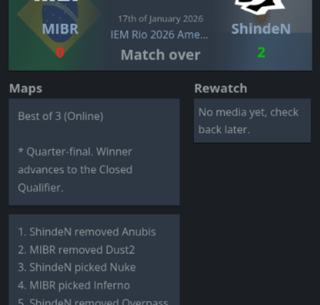 MIBR eliminated from IEM Rio 2026 Americas Open Qualifier by #162 ShindeN