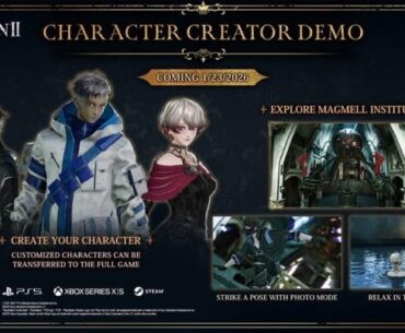 CODE VEIN II - Character Creator Demo releases 1/22 on Steam and 1/23 on PlayStation/Xbox