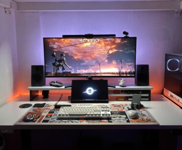 Work & Gaming setup under loft bed… should I decorate the walls?