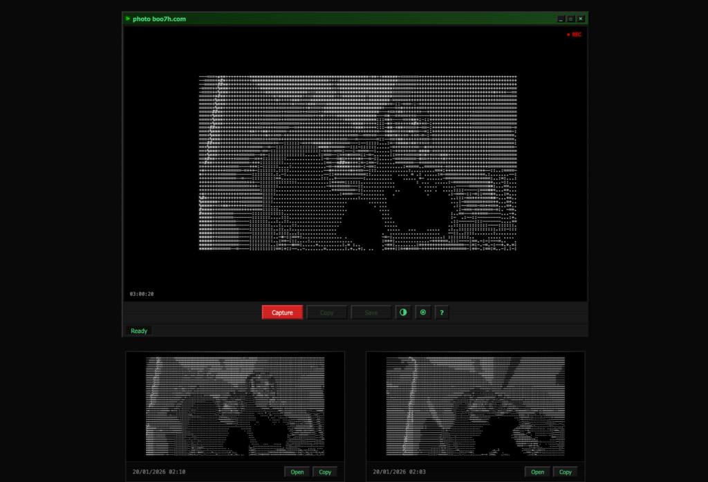 24/7 worldwide ASCII photo booth