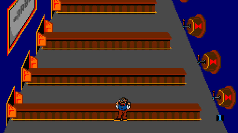 A look at the bar layout in Tapper, with the bartender at the bottom of the screen