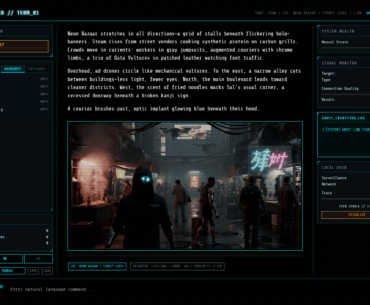 Seeking play testers for an awesome cyberpunk game called with AI game master. No login or download required. Link in description.