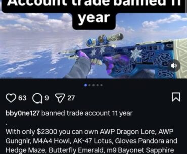 some people selling vac banned accounts with insane skins