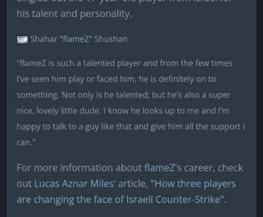 flamez was ropz's 2020 bold pick and he had some really sweet things to say about him