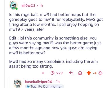 It’s baffling to me how people change their mind so often in the cod community