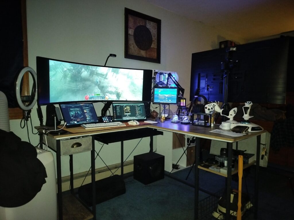 Added Samsung tablet with arm to the setup.