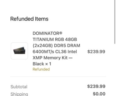 Another Corsair Order Cancel + Price Hike