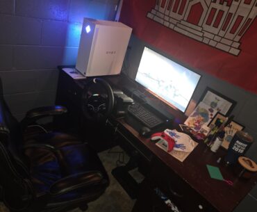Here's my set up. Cluttered rn but I think there's some potential. Just started on the sim racing rabbit hole lol.