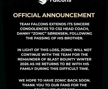 Zonic to miss BLAST Bounty S1 Playoffs in Malta