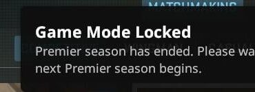 Premier Season 3 is now finished and the game mode is locked