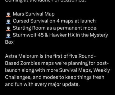 Treyarch confirms Mars survival map, Cursed survival on 4 maps, starting room as a permanent mode and 5 DLC maps