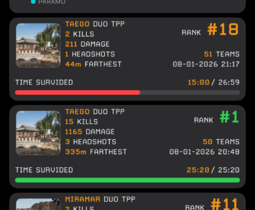 Screenshot of my PUBG Stats Tracker iOS app.