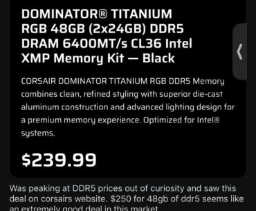 Corsair has canceled everyone’s order from yesterday 48 GB DDR5 for 239.99