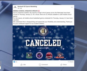 NTX schools rescheduling sports games before storm hits