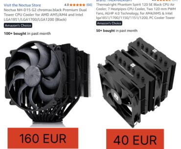 How much better is the Noctua D15 G2 vs Phantom Spirit 120 SE for AMD 5800X3D, is there at least 5° degrees difference?
