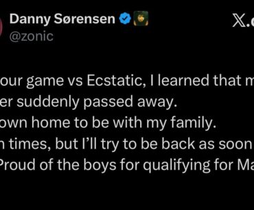 Zonic’s brother has passed away