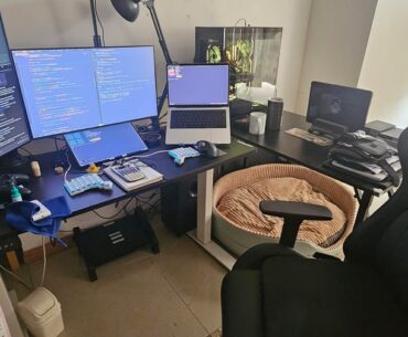 My battlestation for work from home, swap out for 60HE for gaming at night