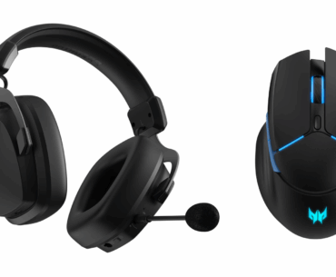 black wireless gaming headset and mouse
