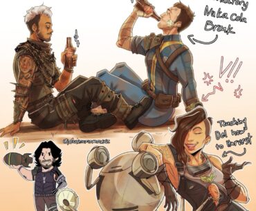 Cyberpunk 2077 x fallout If this isn't a good combination. I don't know what is. Art by ashesfordayz from Tumblr