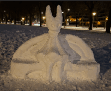 I saw Silksong Hornet made out of snow!