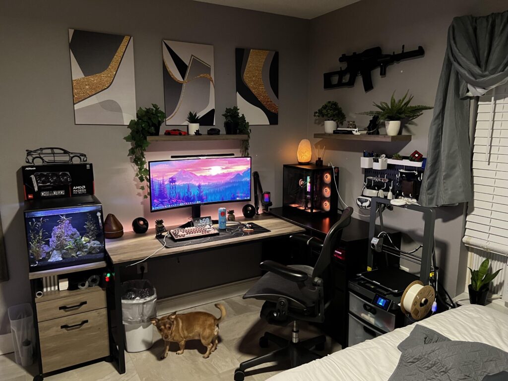 Happy new year! From me, my dog, and my slightly scuffed battlestation!