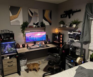 Happy new year! From me, my dog, and my slightly scuffed battlestation!