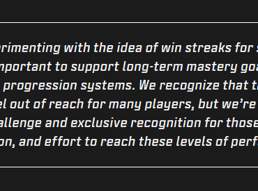 The dev's response to criticism over the Win-Streak system.