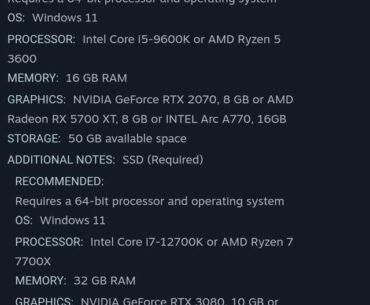 You know you’re cooked when your GPU starts to appear in the system requirements…