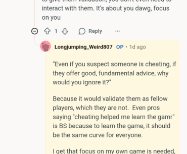"Even if you suspect someone is cheating, if they offer good, fundamental advice, why would you ignore it?"
