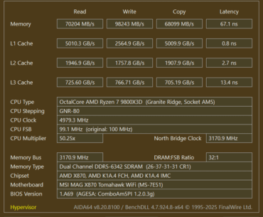 9800x3d am5 ddr5 8400:Different memory readings in AIDA64?