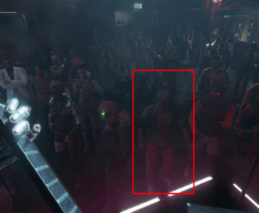 Samurai merch seller from "The Ballad of Buck Ravers" is in the front row of the fans during the gig with Kerry