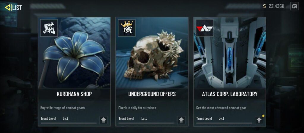 Black Market Trust Level