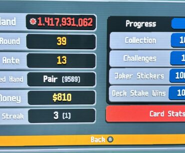 After 450h of playtime my s/o has 100%ed everything there is to do in Balatro.