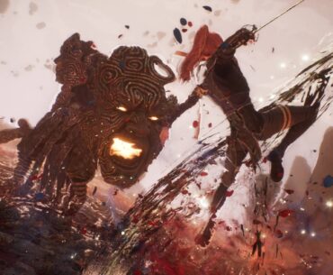 A screenshot from Clair Obscur: Expedition 33 showing Maelle fighting an enemy.