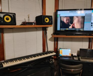 Boom goes the dynamite. Double tops, big screen, speakers, yano and a calculator.