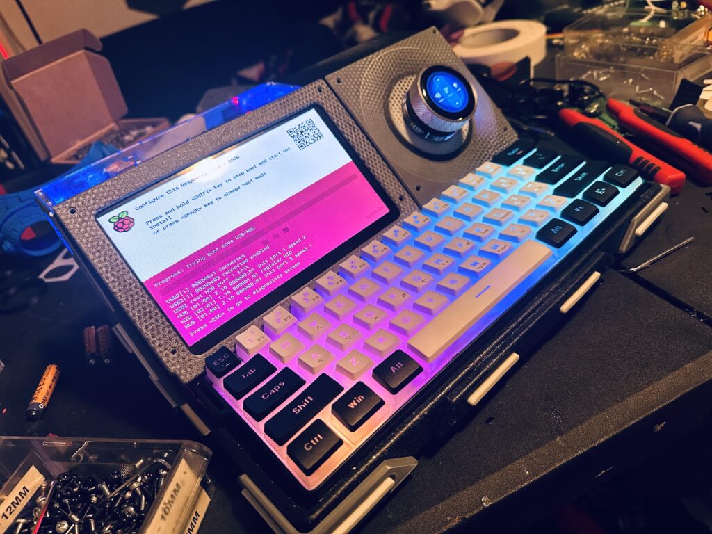Raspberry pi Cyberdeck I designed and put together (work in progress)
