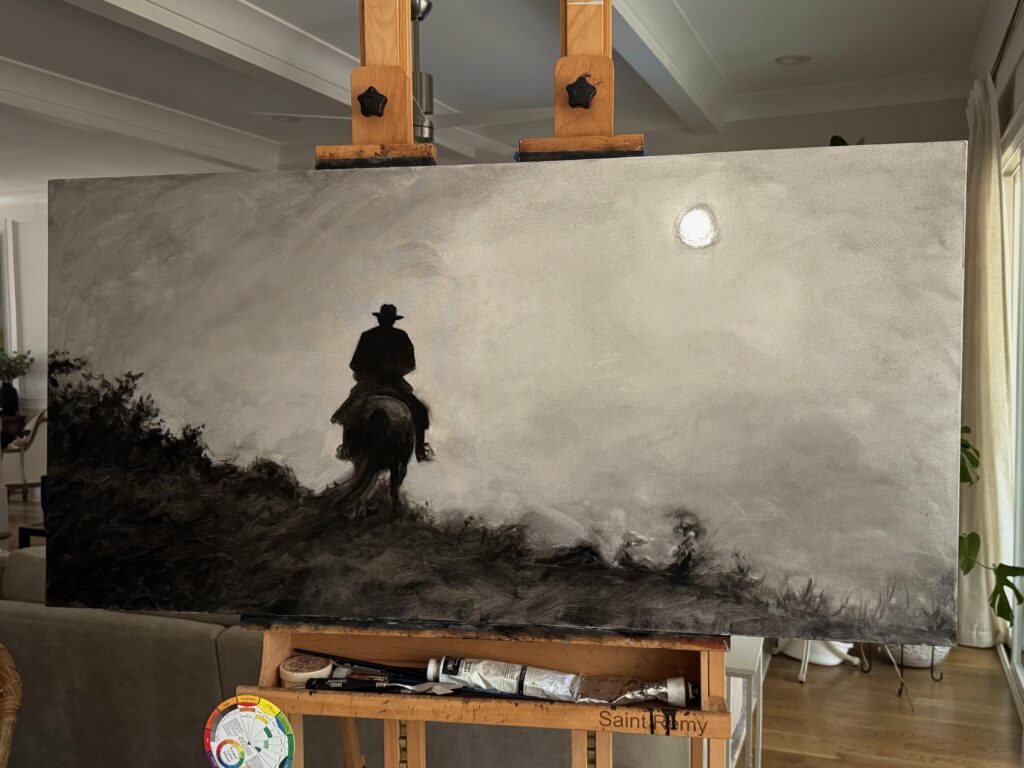 I started another RDR2 inspired painting this morning.