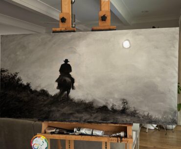 I started another RDR2 inspired painting this morning.