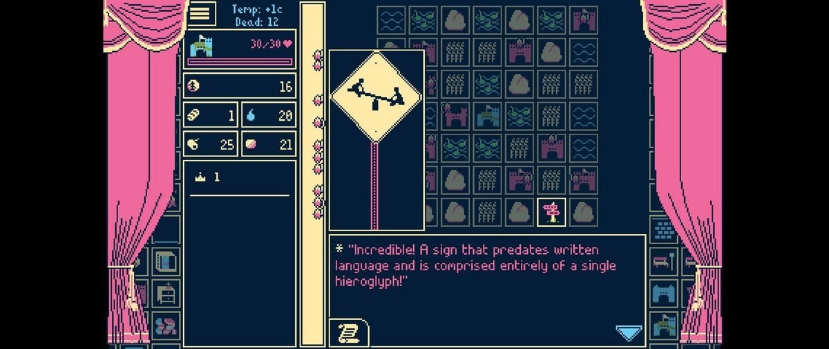 Titanium Court matching round, but found a sign of a seesaw commented on by Puck: "Incredible! A sign that predates written language and is comprised entirely of a single hieroglyph!"