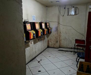 Secret room behind the toilets