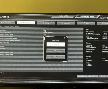 no option to choose gear 1 in bios