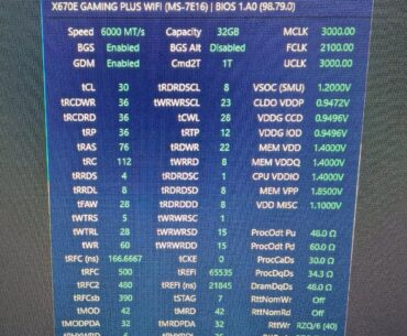 Memory Settings 9800X3D 6000MT