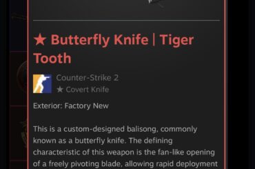 Butterfly Tiger Tooth FN for Trade :)