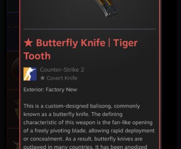 Butterfly Tiger Tooth FN for Trade :)