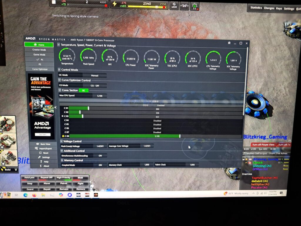 Ryzen 7 5800XT successful OC Ryzen 7 5800XT successful OC