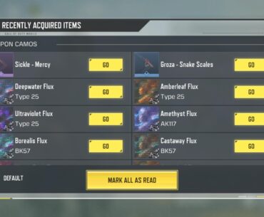 Those wondering where did the Sickle from the MP Ranked reward went, it is mistakenly categorized as Weapon Camo instead of Weapon Blueprint, and you cannot access it from this menu anyway, because there is no such thing as Epic Camo