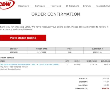 First Staples, now CDW. Tried to price gouge me 460% AFTER I paid and got an order confirmation.
