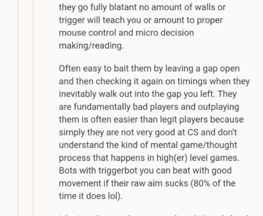 "(Cheaters) are fundamentally bad players and outplaying them is often easier than legit players"